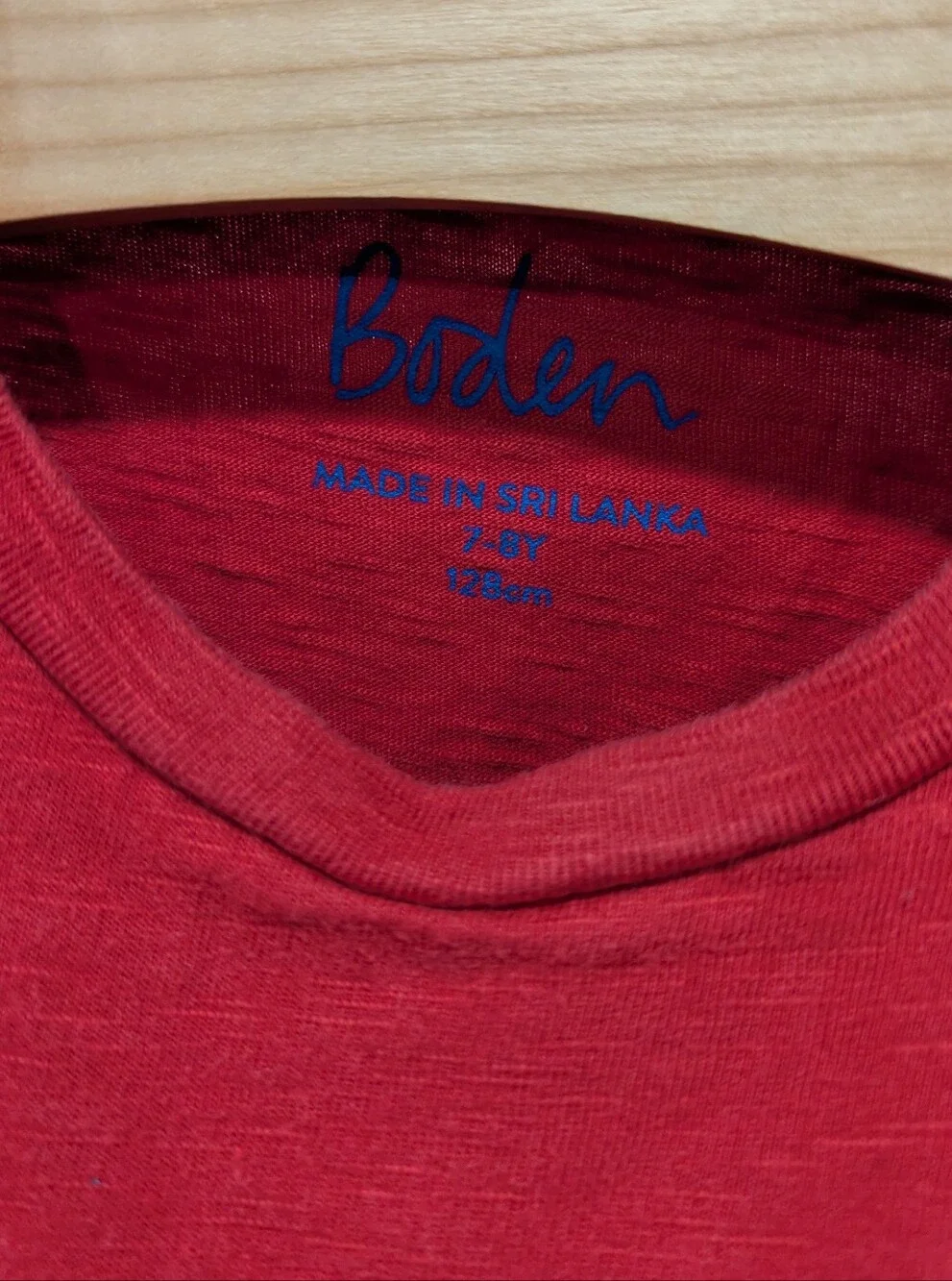 Mini Boden Kids Red Cotton Short Sleeve Tshirt Boys Size 7 8